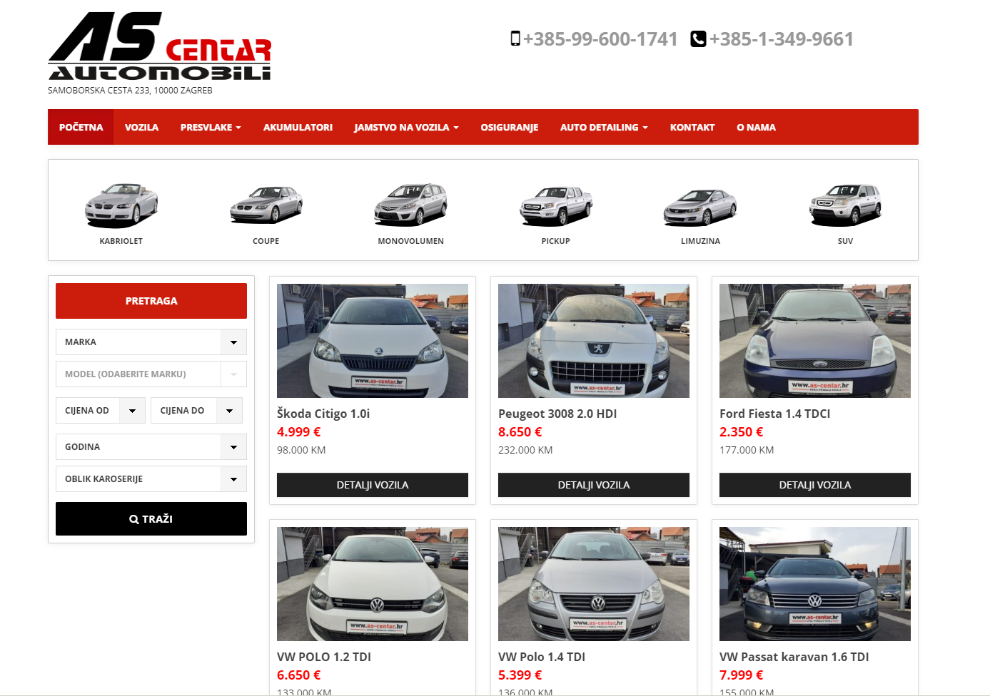 Car sales and retail web shop Symmetria d.o.o.